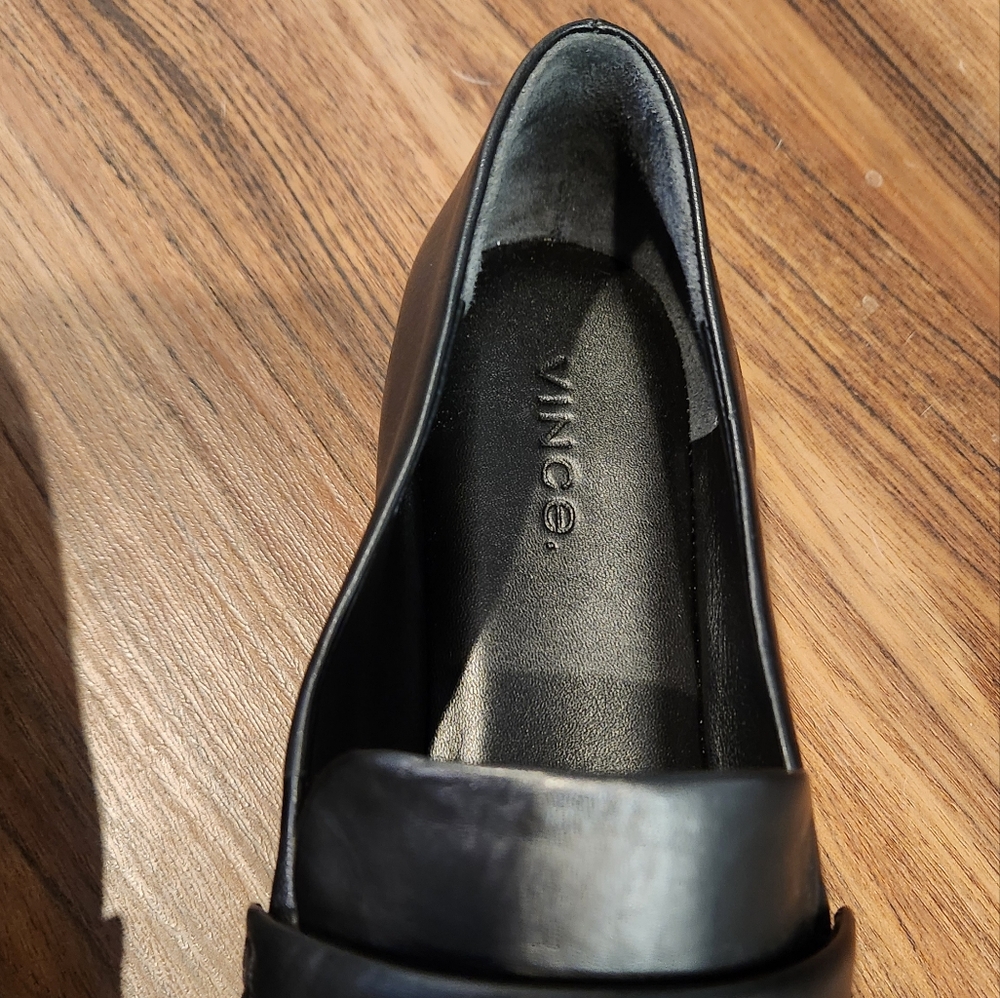 Women's Vince Davis Black Leather Slip-On Loafers size 7.5 - Picture 4 of 11